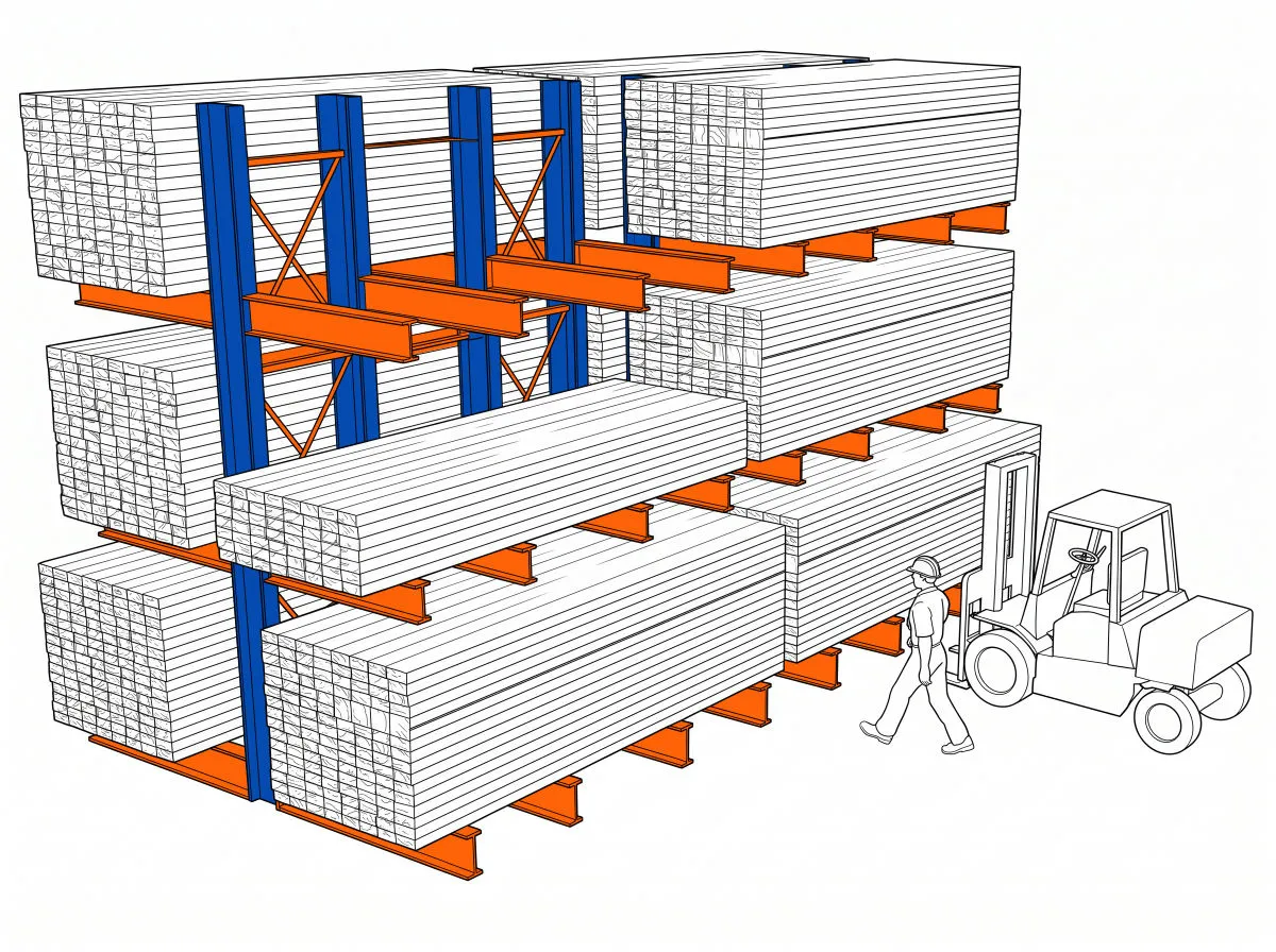 Ilustración de Rack Cantiléver
